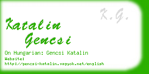 katalin gencsi business card